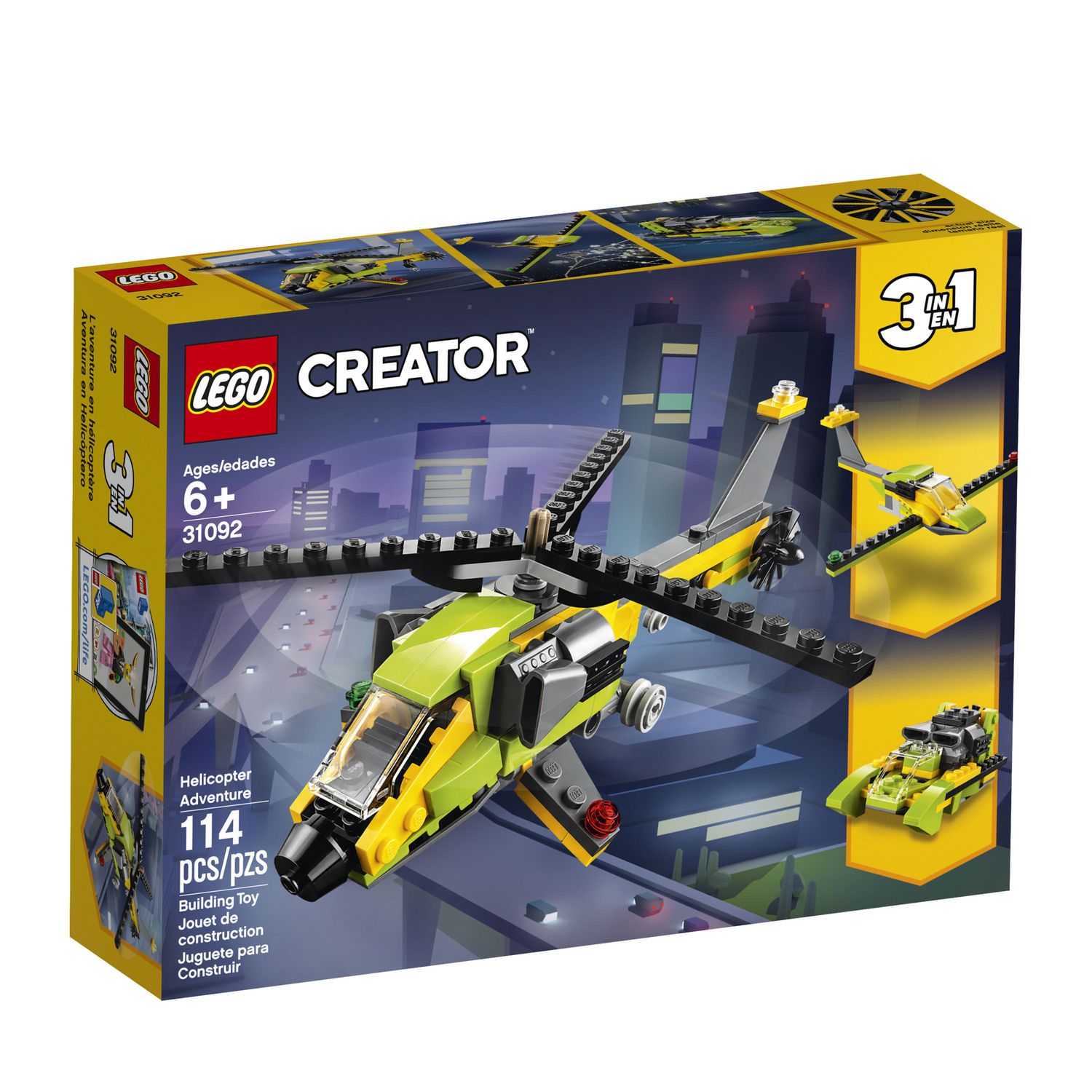 LEGO Creator 3in1 Helicopter Adventure 31092 Building Kit (114 Piece)