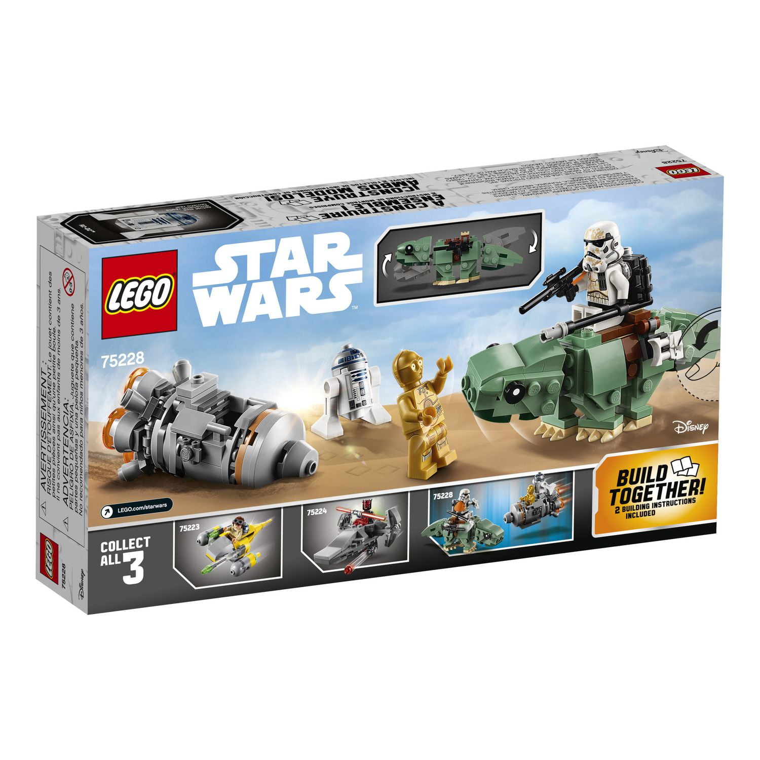 LEGO Star Wars A New Hope Escape Pod vs. Dewback Microfighters 75228 Toy Building Kit 177 Pieces Walmart