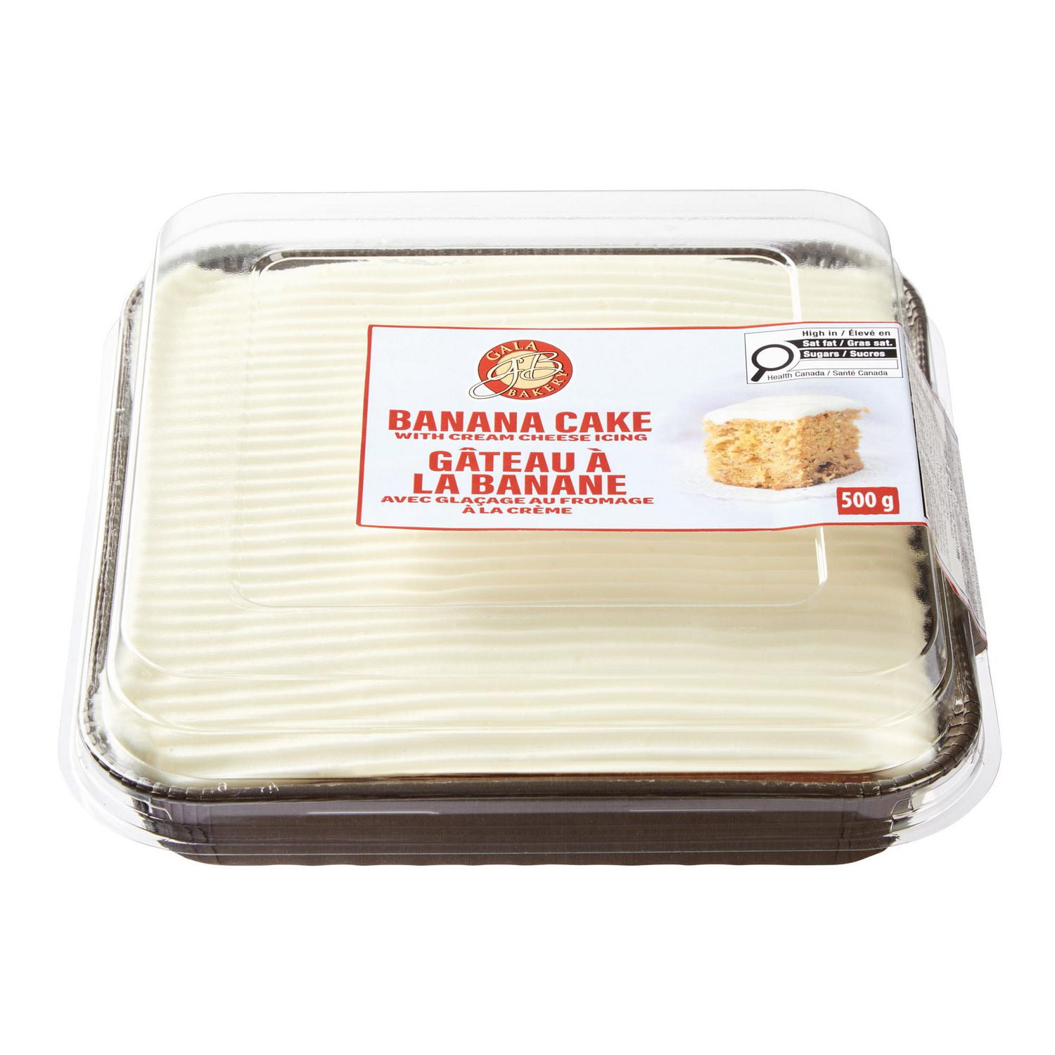 Gala Bakery Banana Cake With Cream Cheese Icing, 500 g