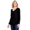 thumbnail image 2 of George Women's Long Sleeve V-Neckline Tee, 2 of 6