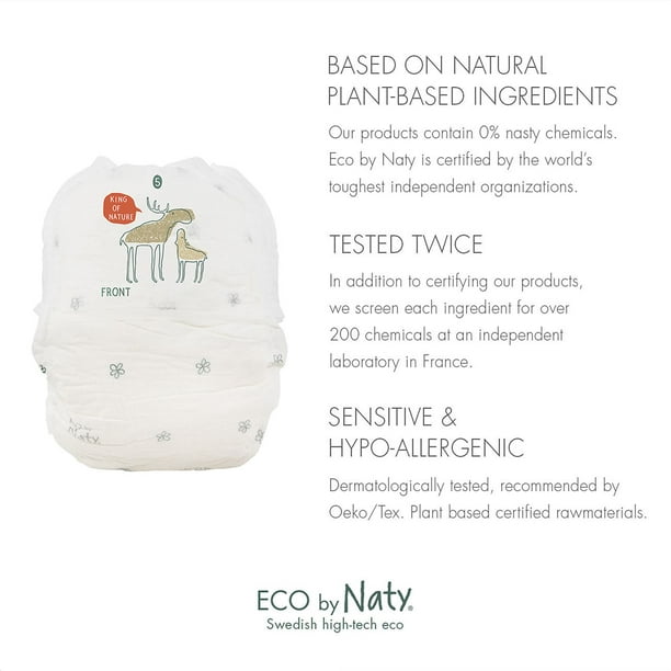 Eco by Naty Premium Pull On Pants for Sensitive Skin, Size 4, 4