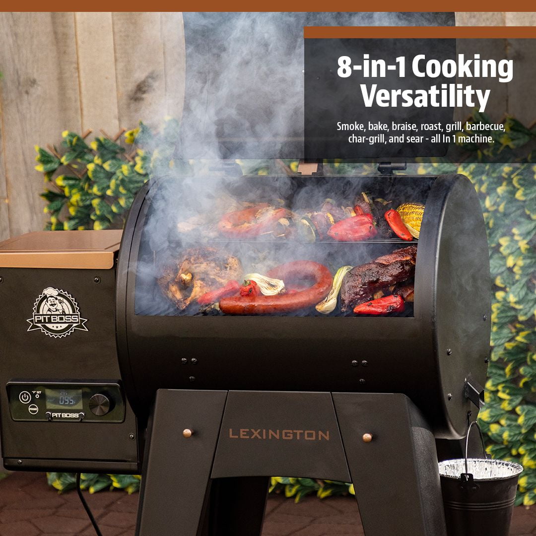 Pit Boss Lexington 500 Sq in Wood Fired Pellet Grill and Smoker – Onyx  Edition