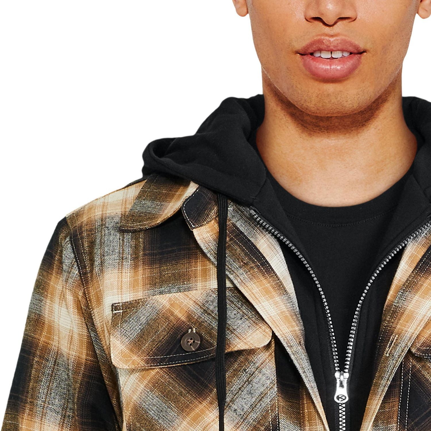 Flannel jacket with sales hood walmart