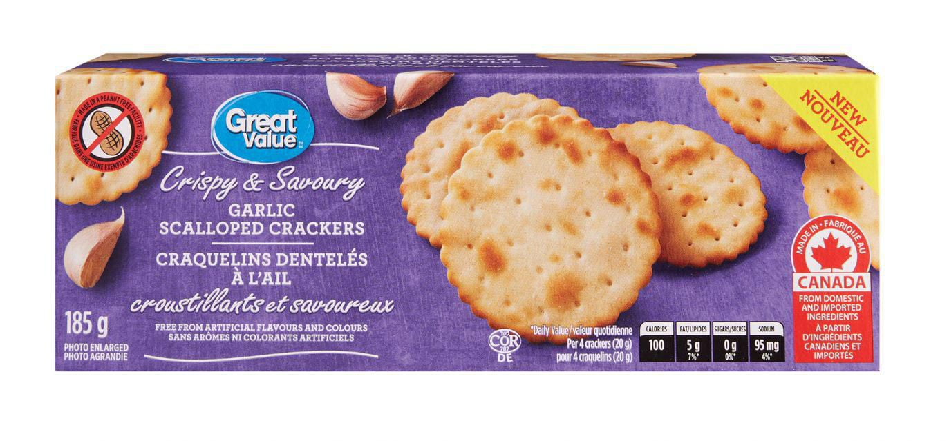 Great Value Garlic Scalloped Crackers Walmart Canada