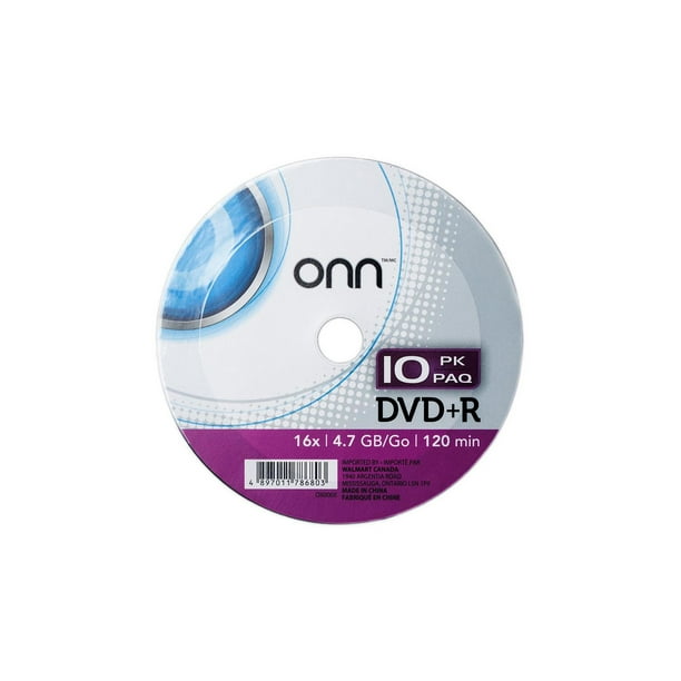 DVD+R Onn – Paquet de 10