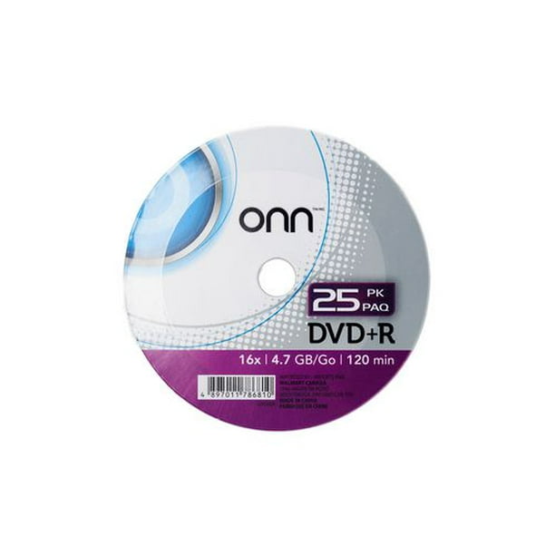 DVD+R Onn – Paquet de 25