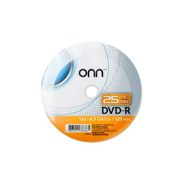 DVD-R Onn – Paquet de 25