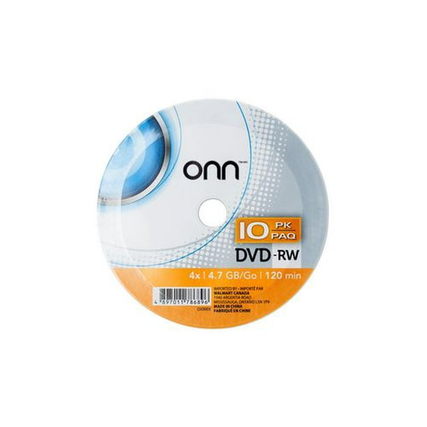 DVD-RW Onn – Paquet de 10