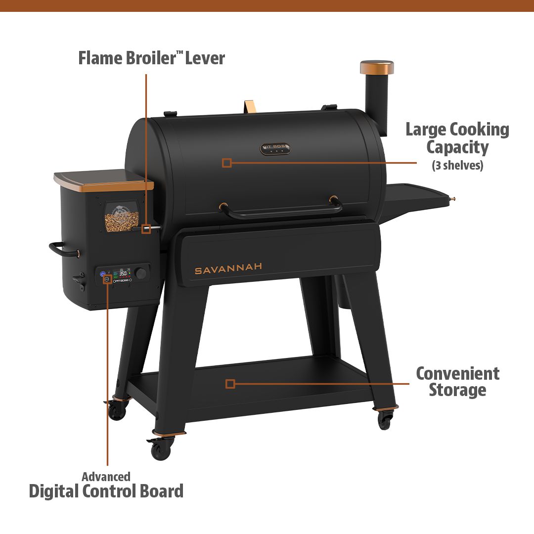 Pit Boss Savannah 1500 Sq in Wood Fired Pellet Grill and Smoker