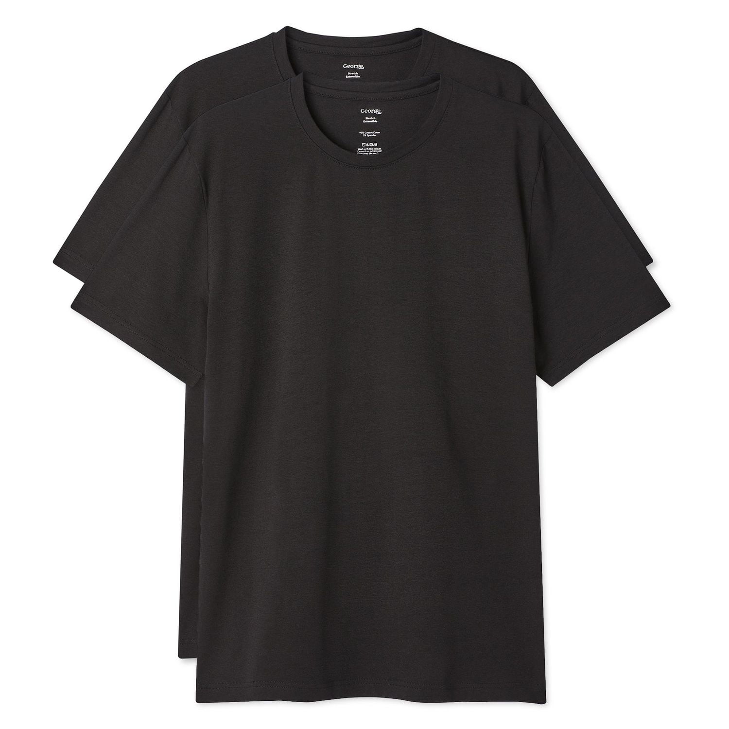 George Men's Stretch Crew Neckline Tee 2-Pack