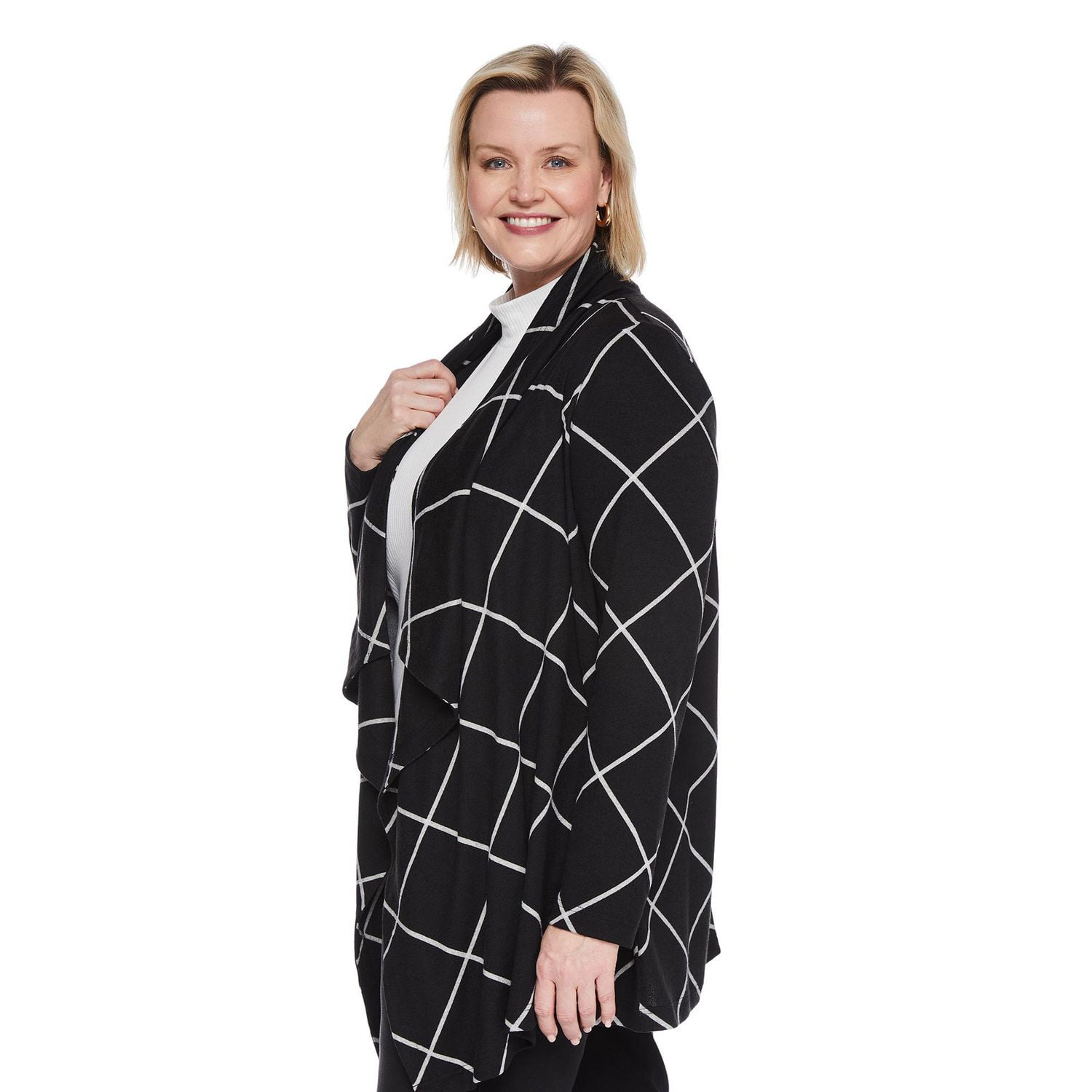 Cardigan à effet cascade Iyla Plus pour femmes