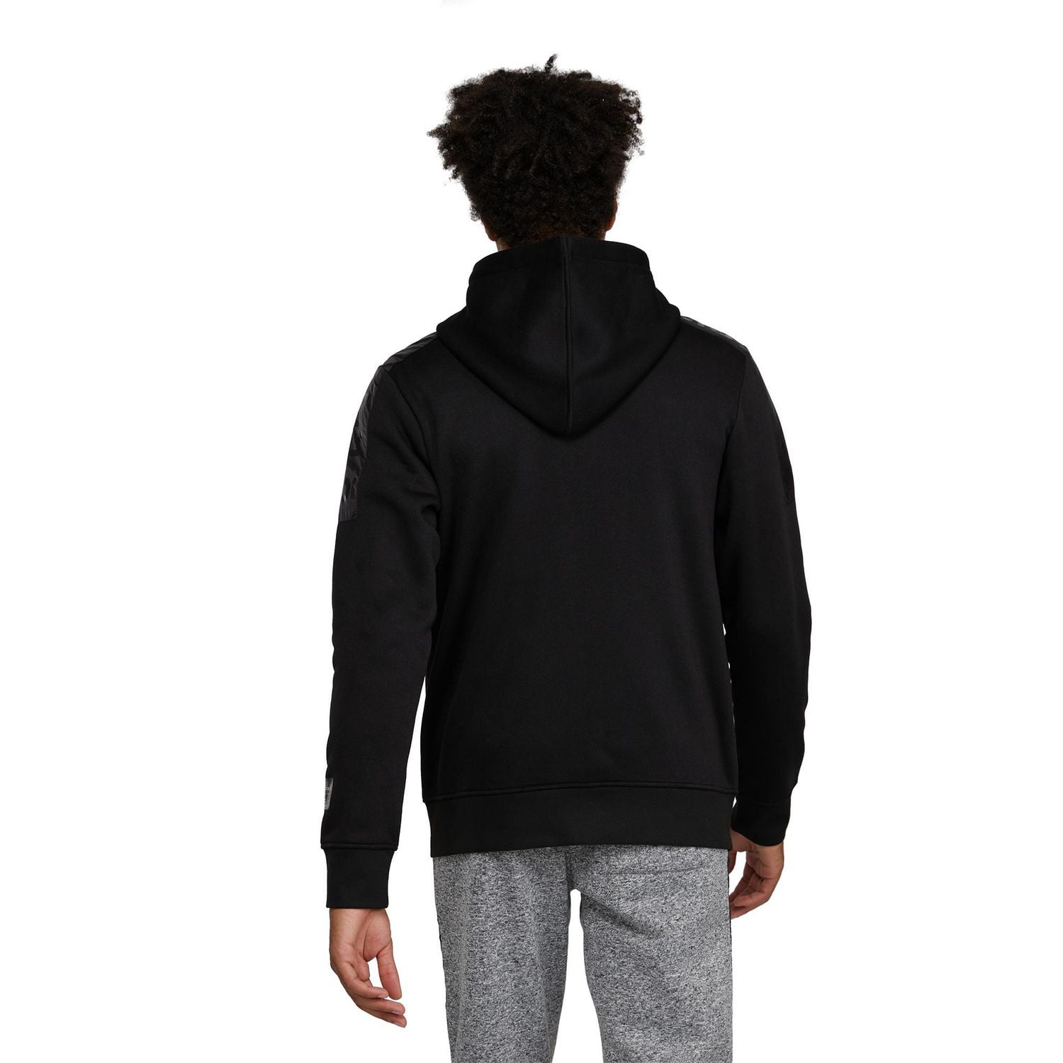 Sweat à capuche zippé avec logo Mark Ecko pour hommes avec superposition d'épaule