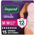 thumbnail image 1 of Depend Night Defense Adult Incontinence Underwear for Women, Overnight, Blush, S-XL, 1 of 9