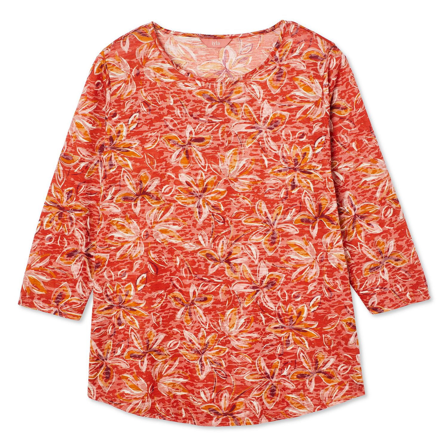 Iyla Women's Plus 3/4 Sleeve Burnout Tee