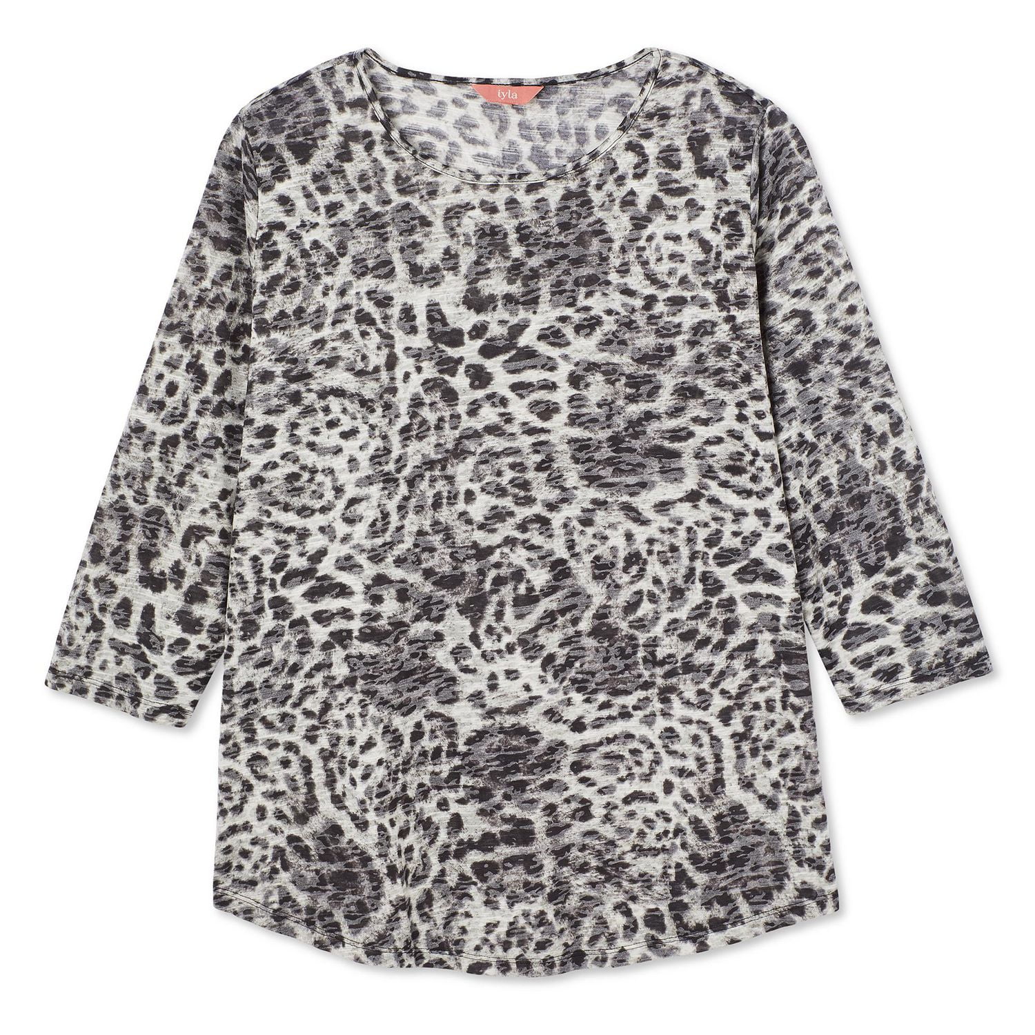 Iyla Women's Plus 3/4 Sleeve Burnout Tee, Sizes 1X-4X