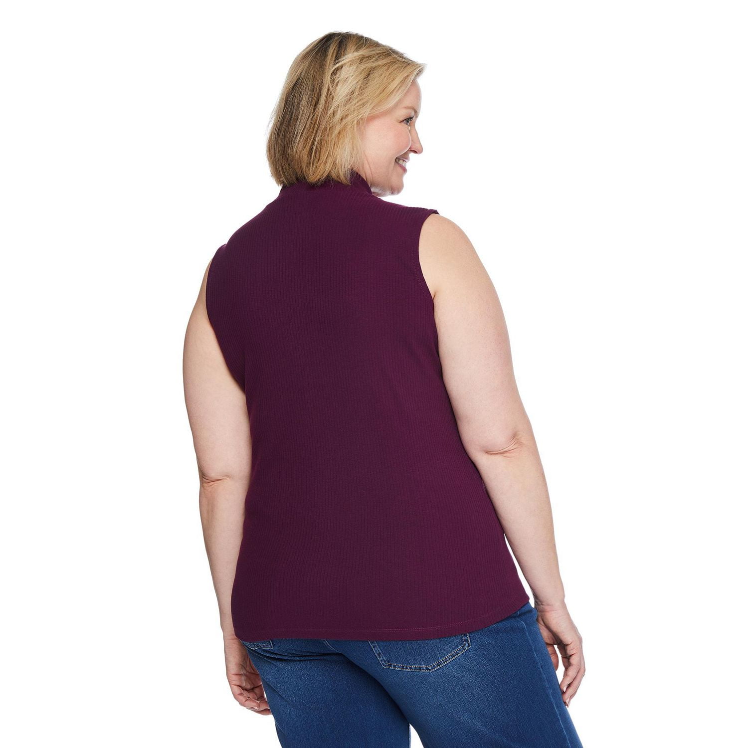 Iyla Women's Plus Mock Neckline Rib Top