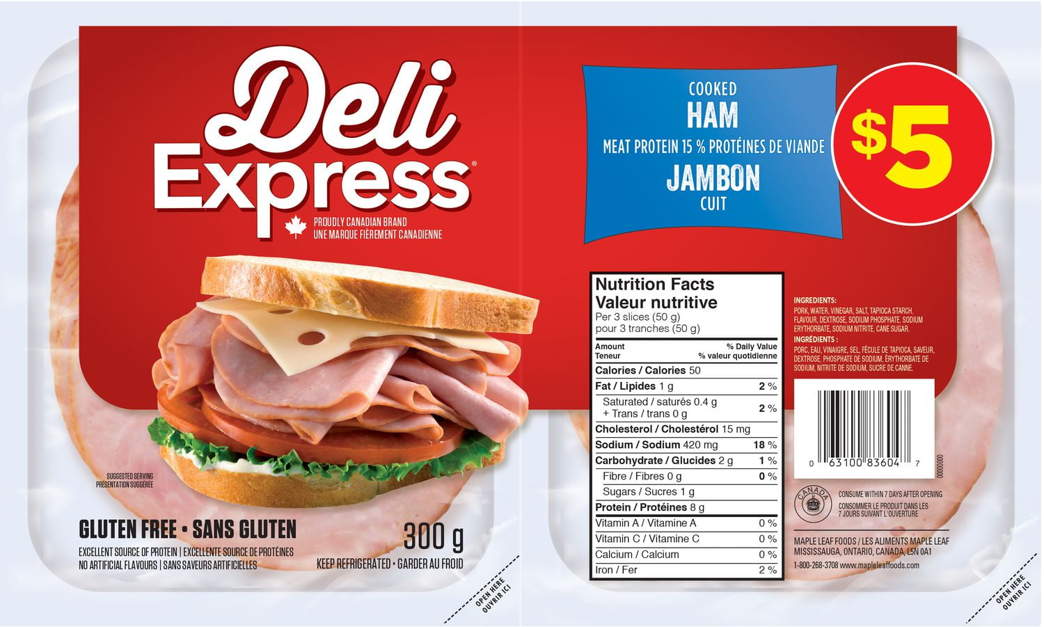 Maple Leaf Deli Express Cooked Ham Walmart Canada