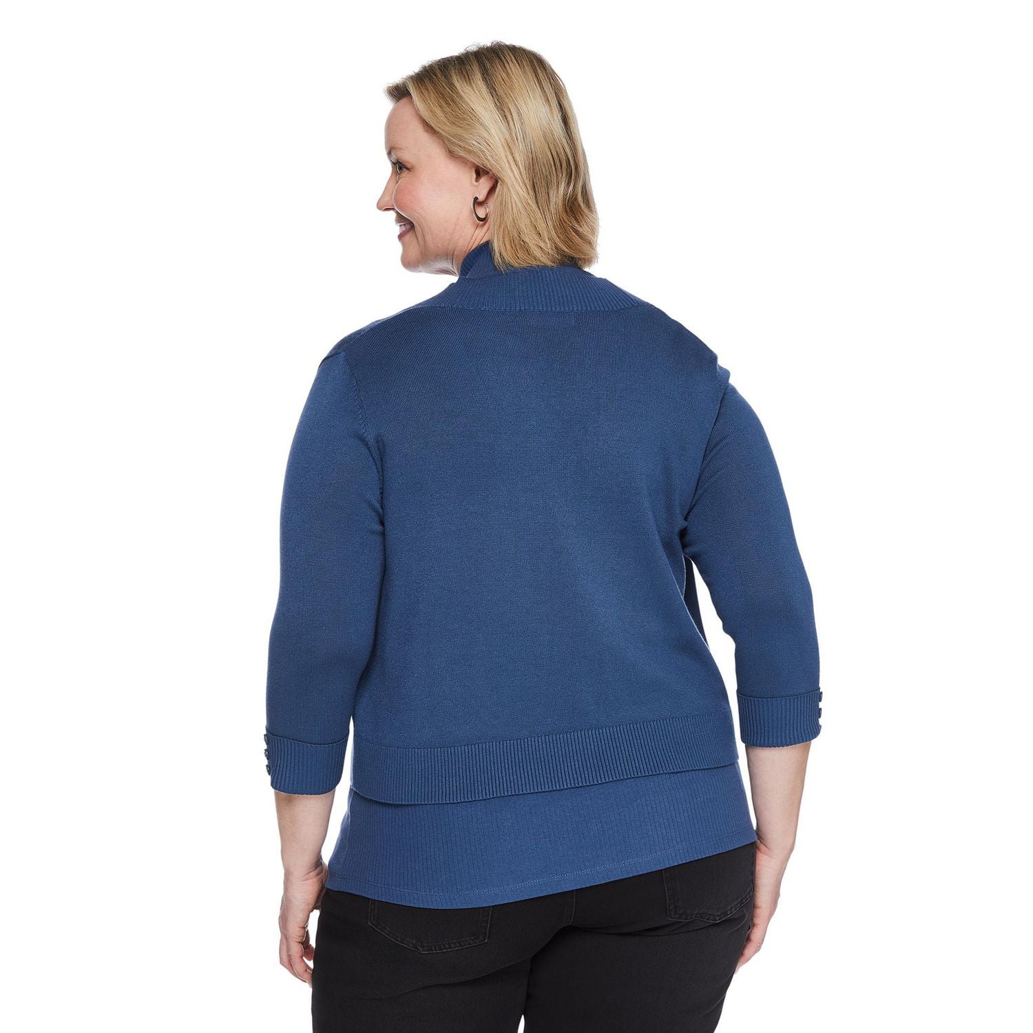 Veste courte en tricot avec manches aux coudes Iyla Plus pour femmes