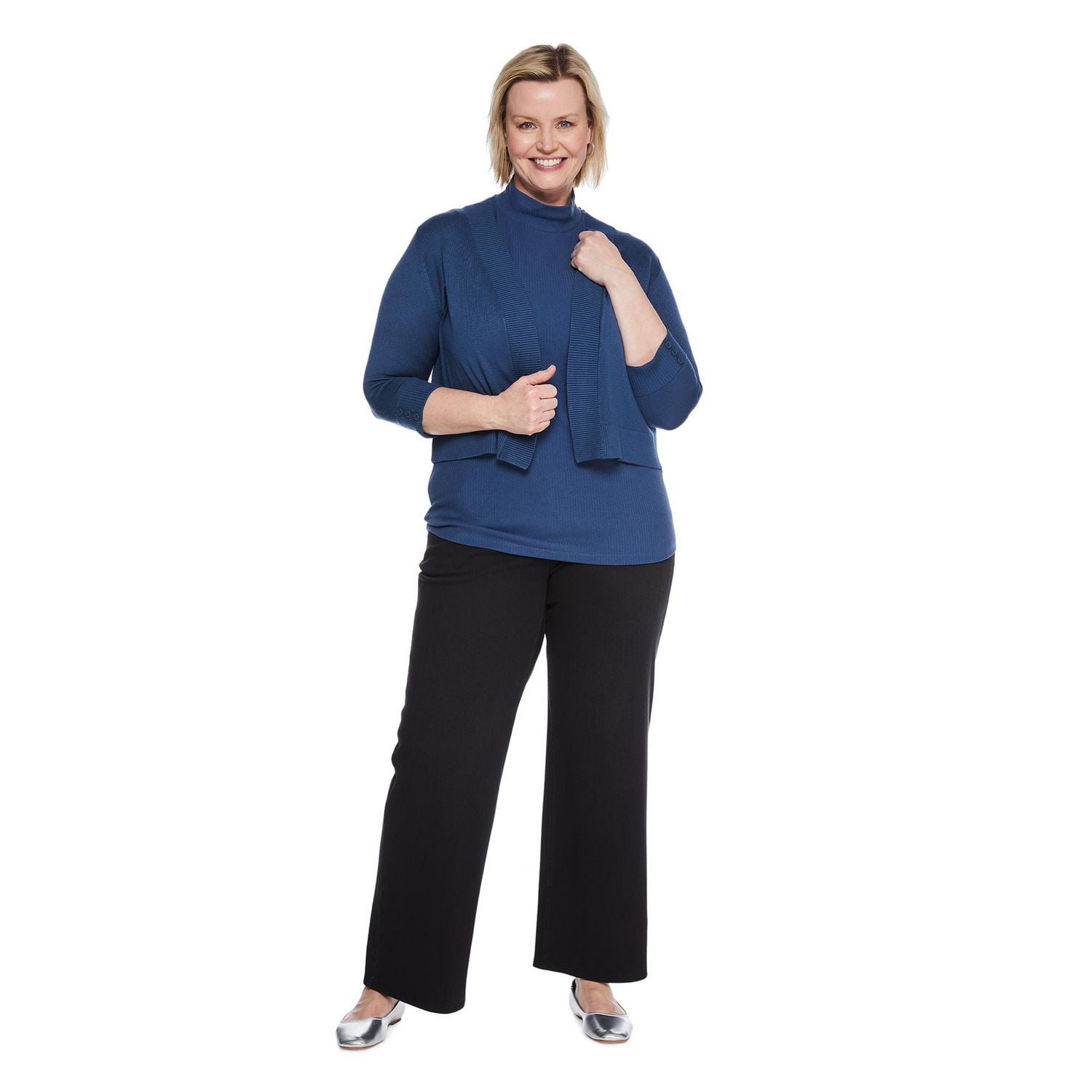 Iyla Women's Plus Elbow Sleeve Knit Shrug