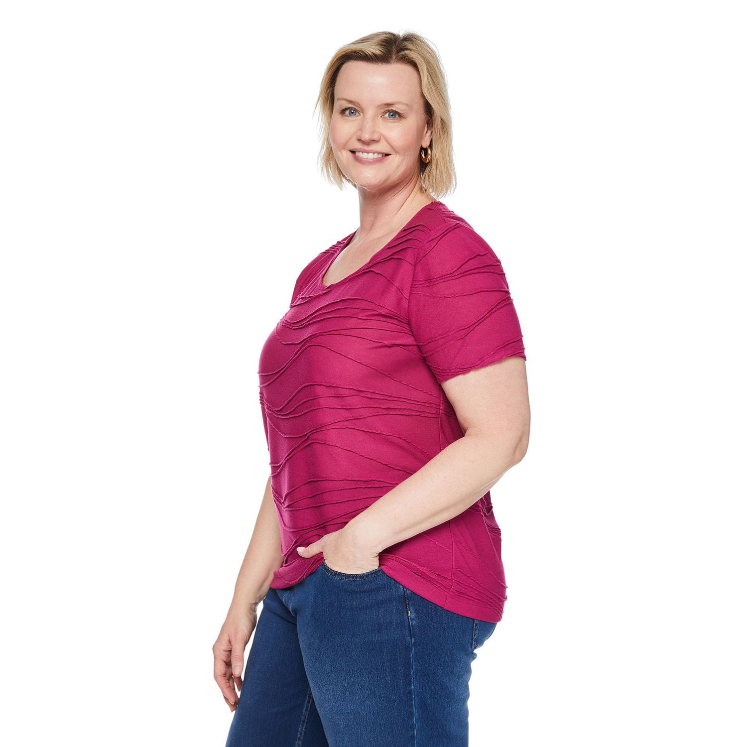 Iyla Women's Plus Ripple Tee, Sizes 1X-4X