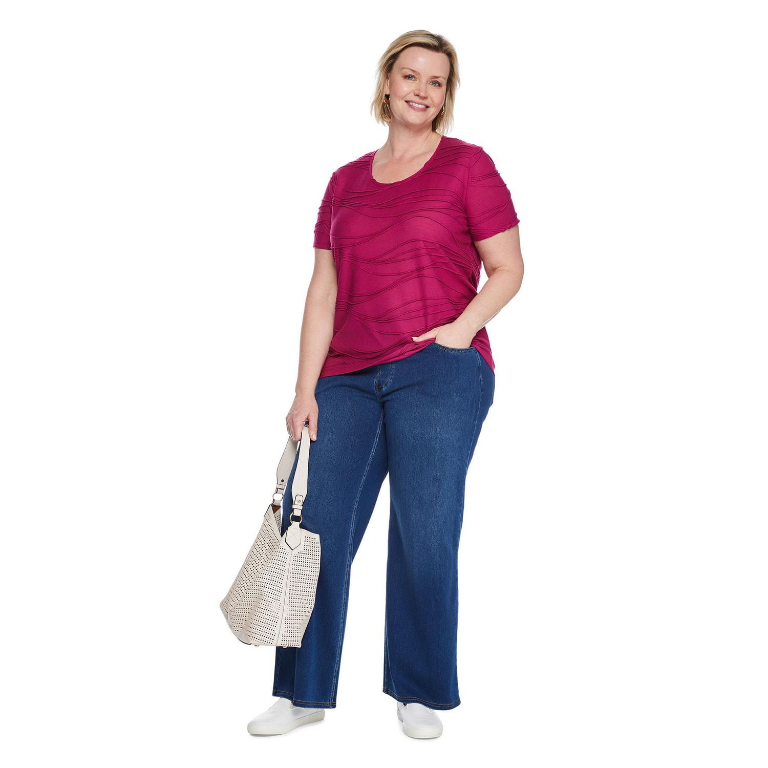 Iyla Women's Plus Ripple Tee, Sizes 1X-4X