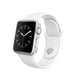 Montre Apple Watch Sport à boîtier de 38 mm en aluminium de couleur argent avec bracelet sport en blanc – image 1 sur 3