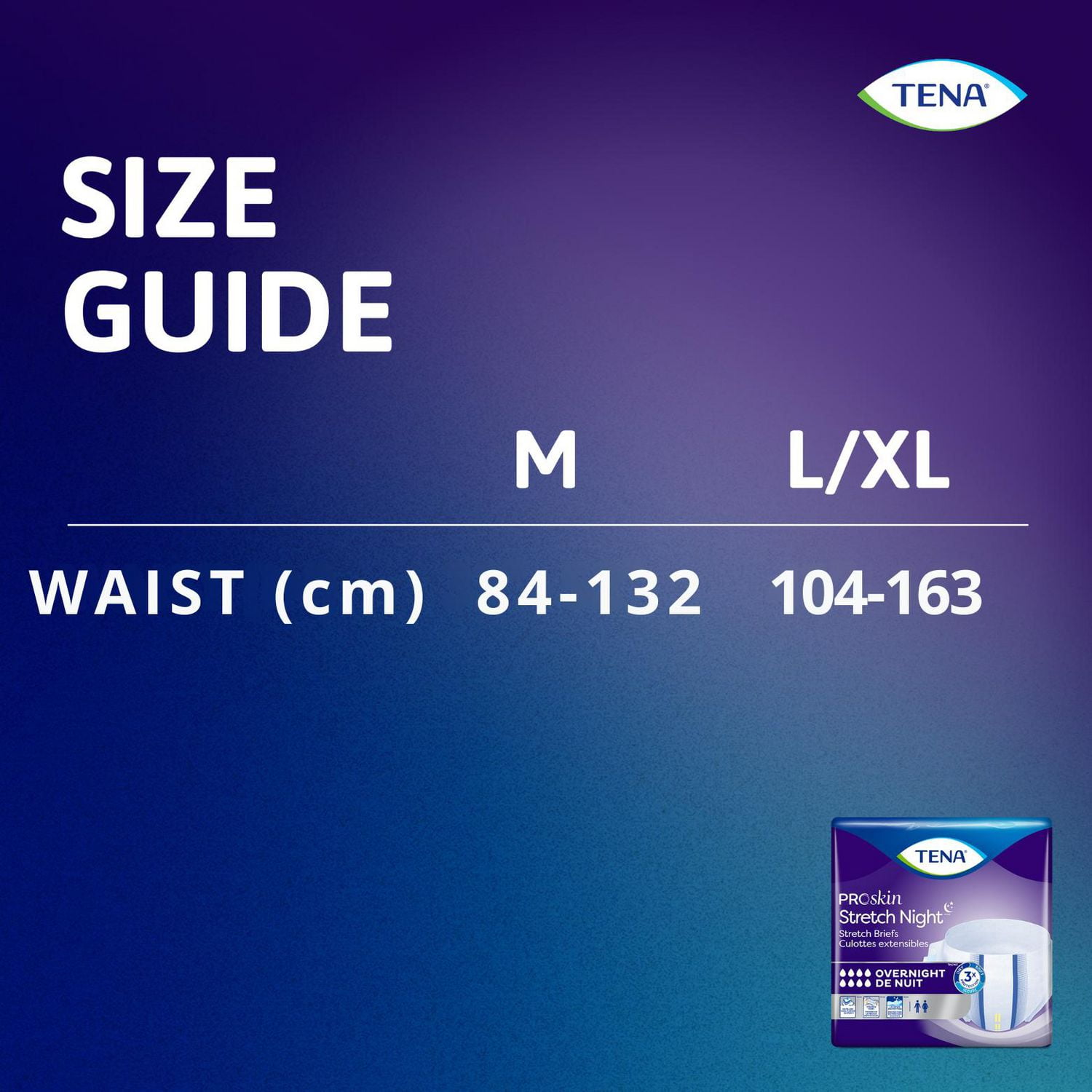 TENA ProSkin Stretch Brief for Men and Women, Overnight Absorbency, Unisex, Medium 12 Count., Protect against leakage.