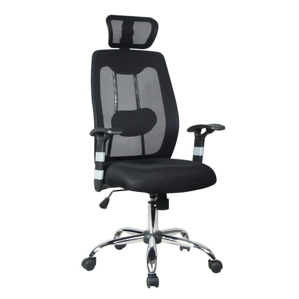 Chaise de bureau ergonomique TygerClaw en maille à haut dossier avec appui-tête