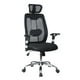 Chaise de bureau ergonomique TygerClaw en maille à haut dossier avec appui-tête – image 1 sur 4