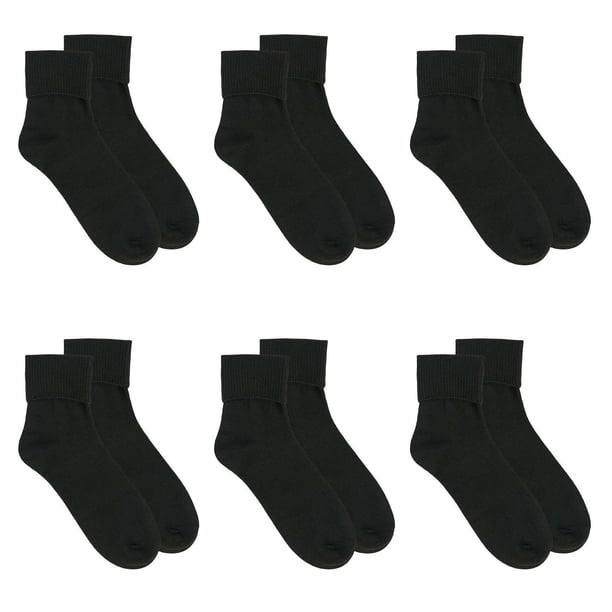 Fruit of the Loom All Day Comfort Turn Cuff Socks (6-pack), All Day ...