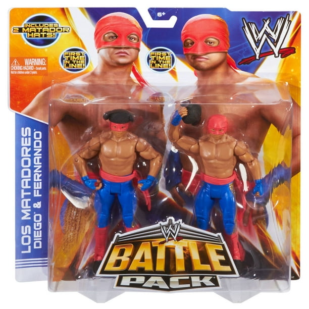 World Wrestling Entertainment Coffret combat de figurines « Los Matadores Diego vs. Fernando » avec 2 chapeaux