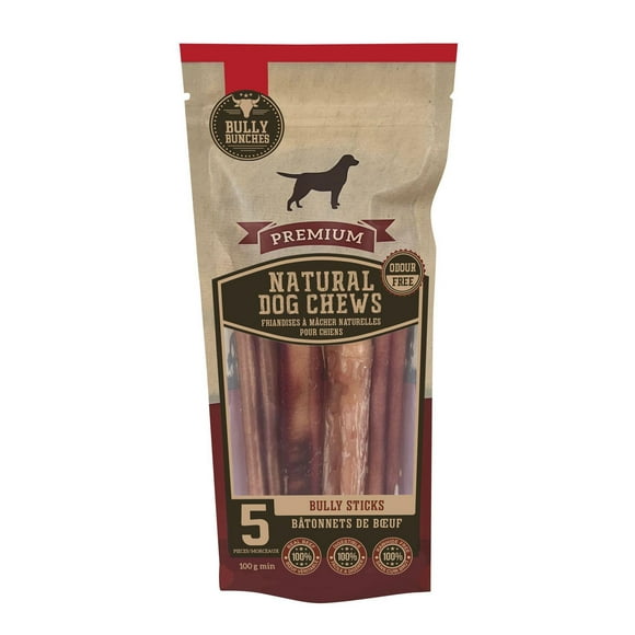 Bully Bunches 6 Inch Bully Sticks (100g min), Safe & Healthy Dog Chews