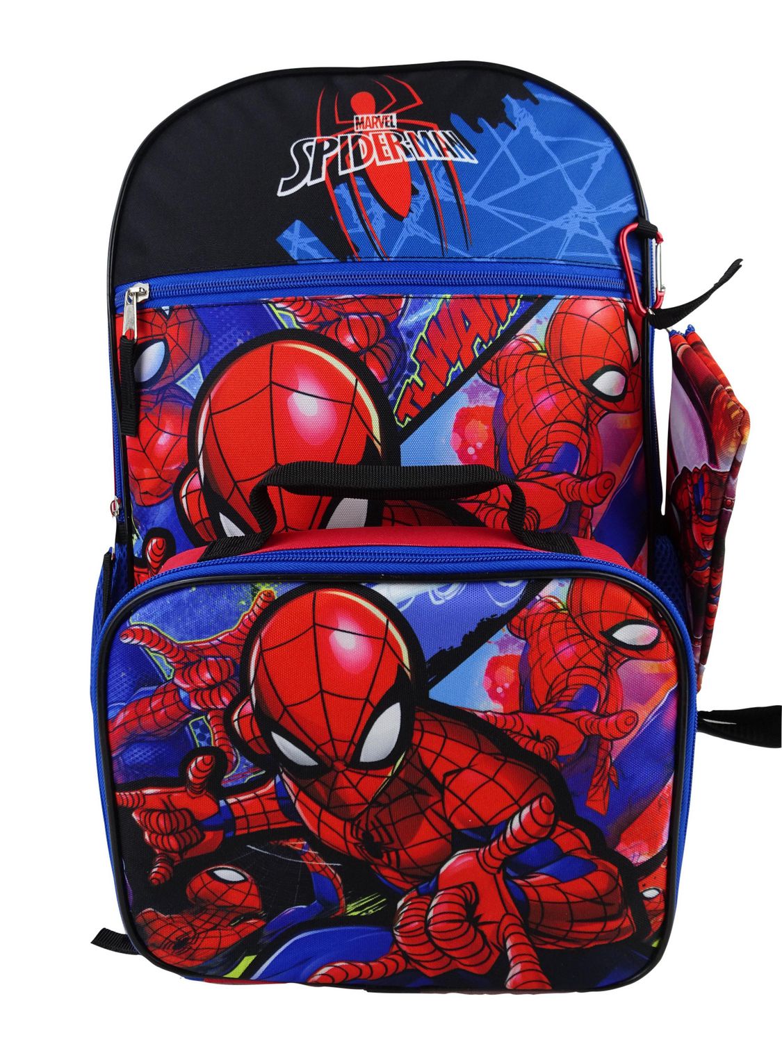 Disney Store Marvel Avengers Backpack & Lunch Tote Box Spiderman 2pc set NEW 