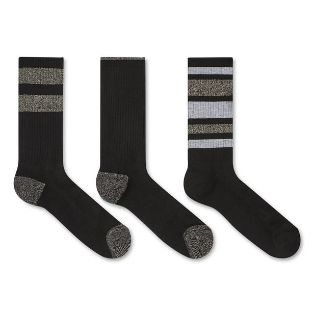 Ozark Trail Men's Premium Wool Blend Crew Sock 3-Pack, Sizes 7-12 ...