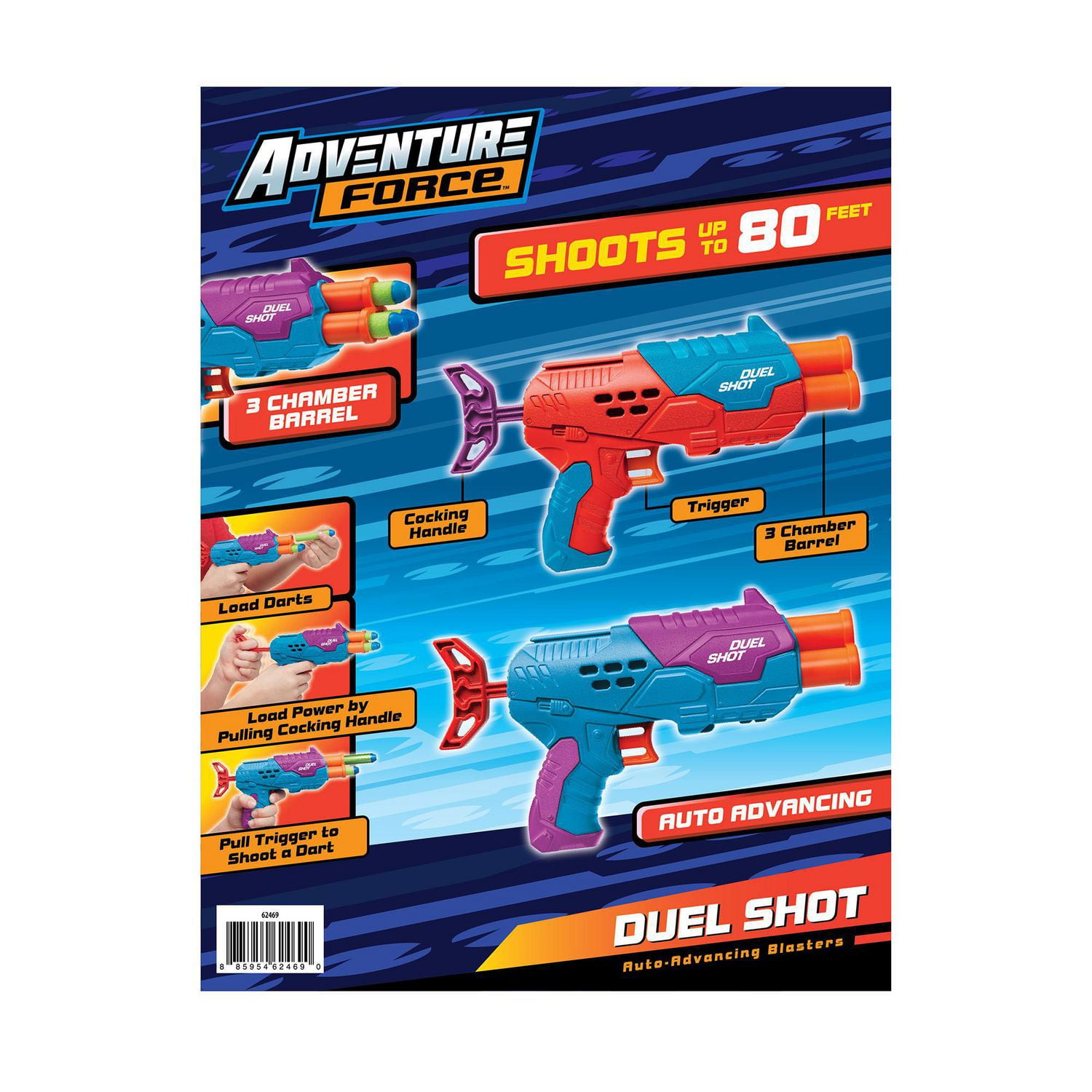 Adventure Force Duel Shot Dart Blaster 2 Pack, 2 Dart Blasters 