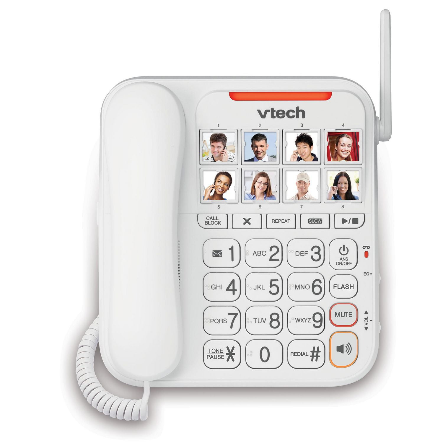 VTech CareLine SN5147 Amplified Corded/Cordless Senior Phone System with  90dB Extra-Loud Visual Ringer, Big Buttons & Large Display 