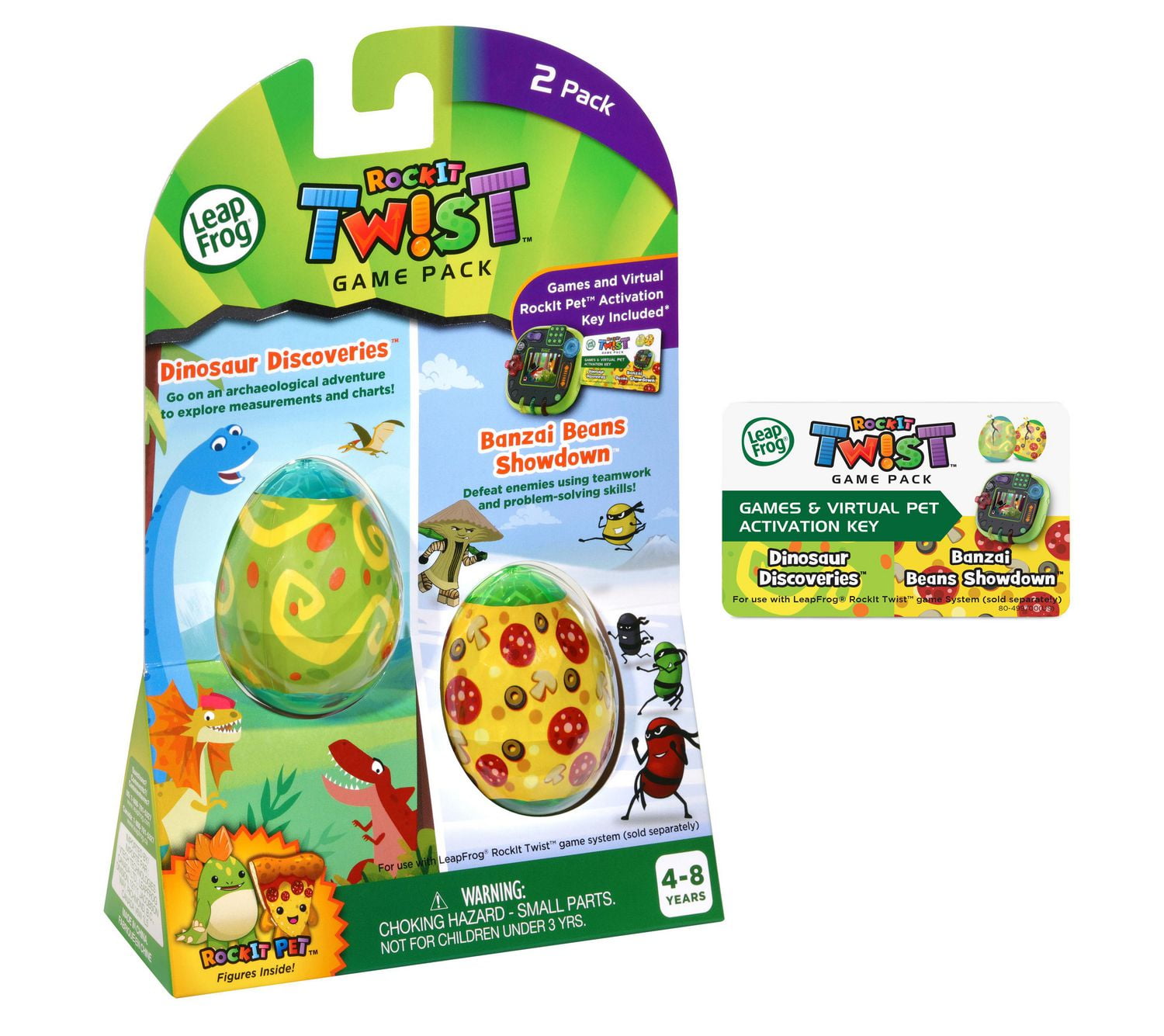 Dinosaur Discoveries and Banzai Beans Show LeapFrog RockIt Twist Dual Game Pack