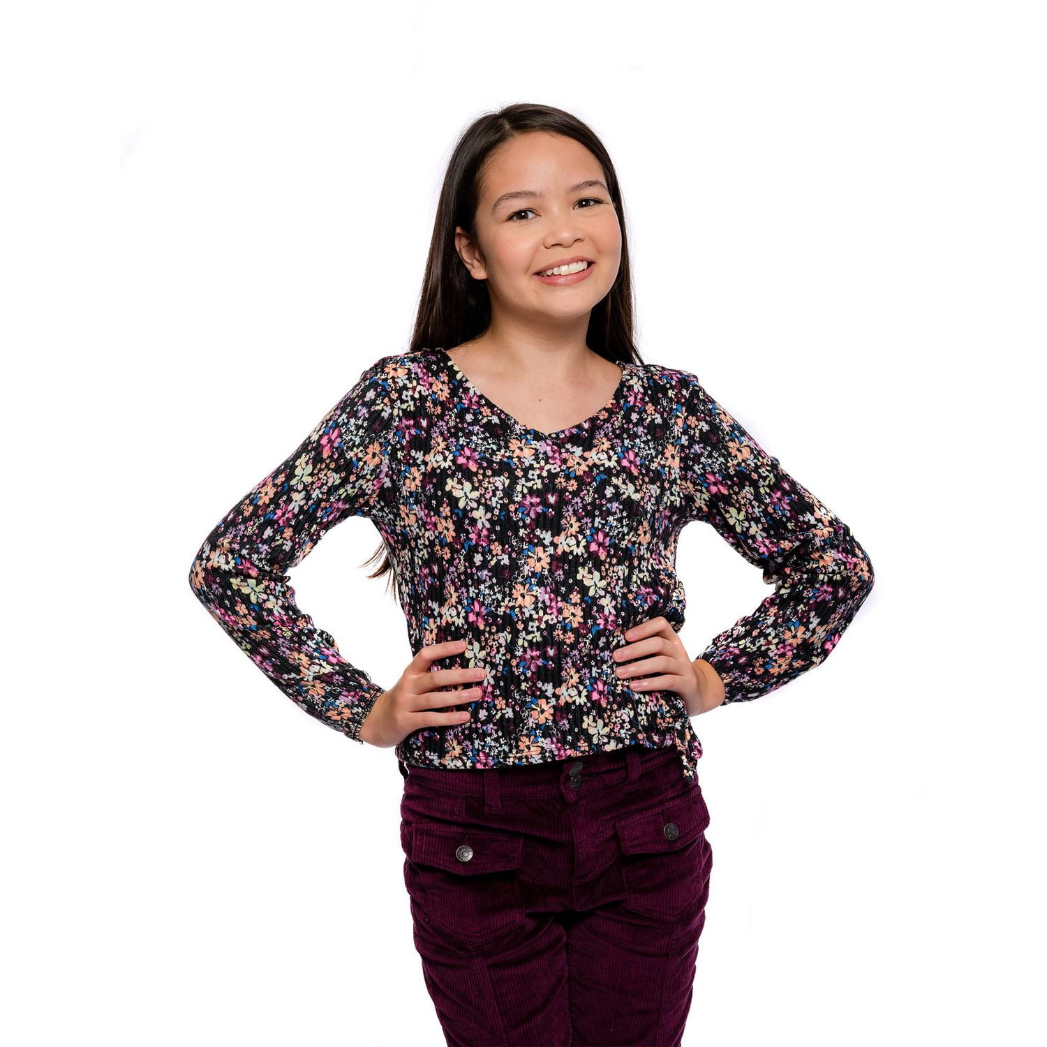 Filles Justice parterre de fleurs CrossOver Top