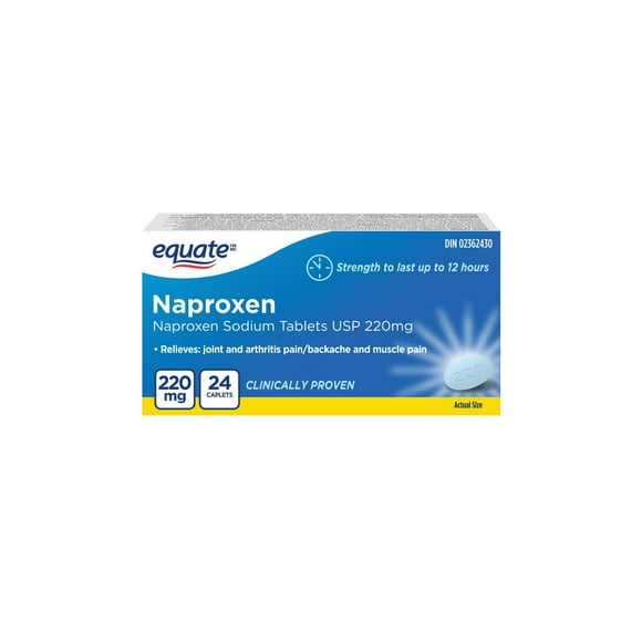 Equate Naproxen<br>Naproxen Sodium Tablets USP <br>220mg, 24 Caplets