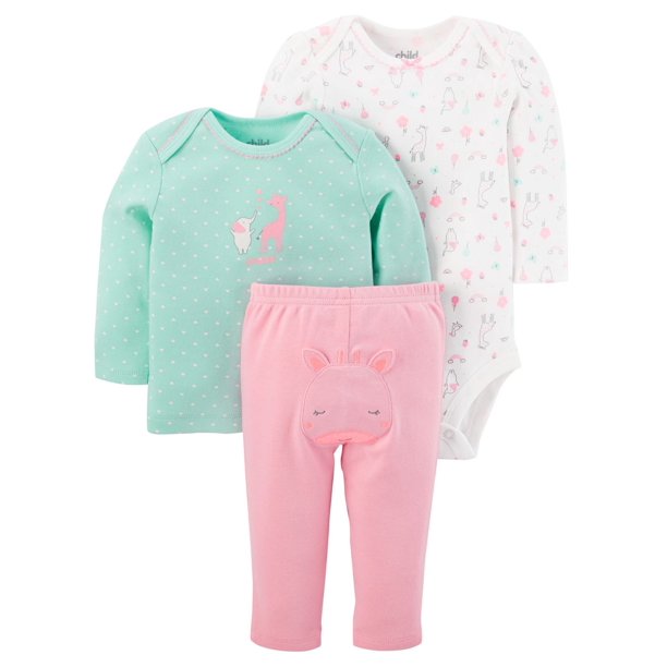 Child of Mine made by Carter's Newborn Girls' 3-piece Set -Animals ...