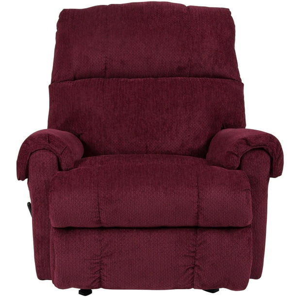 Contemporary Kelly Burgundy Super Soft Textured Microfiber Rocker