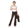 thumbnail image 1 of Pantalon évasé avec ceinture montée pliable Paisley Sky Maternité, 1 of 3