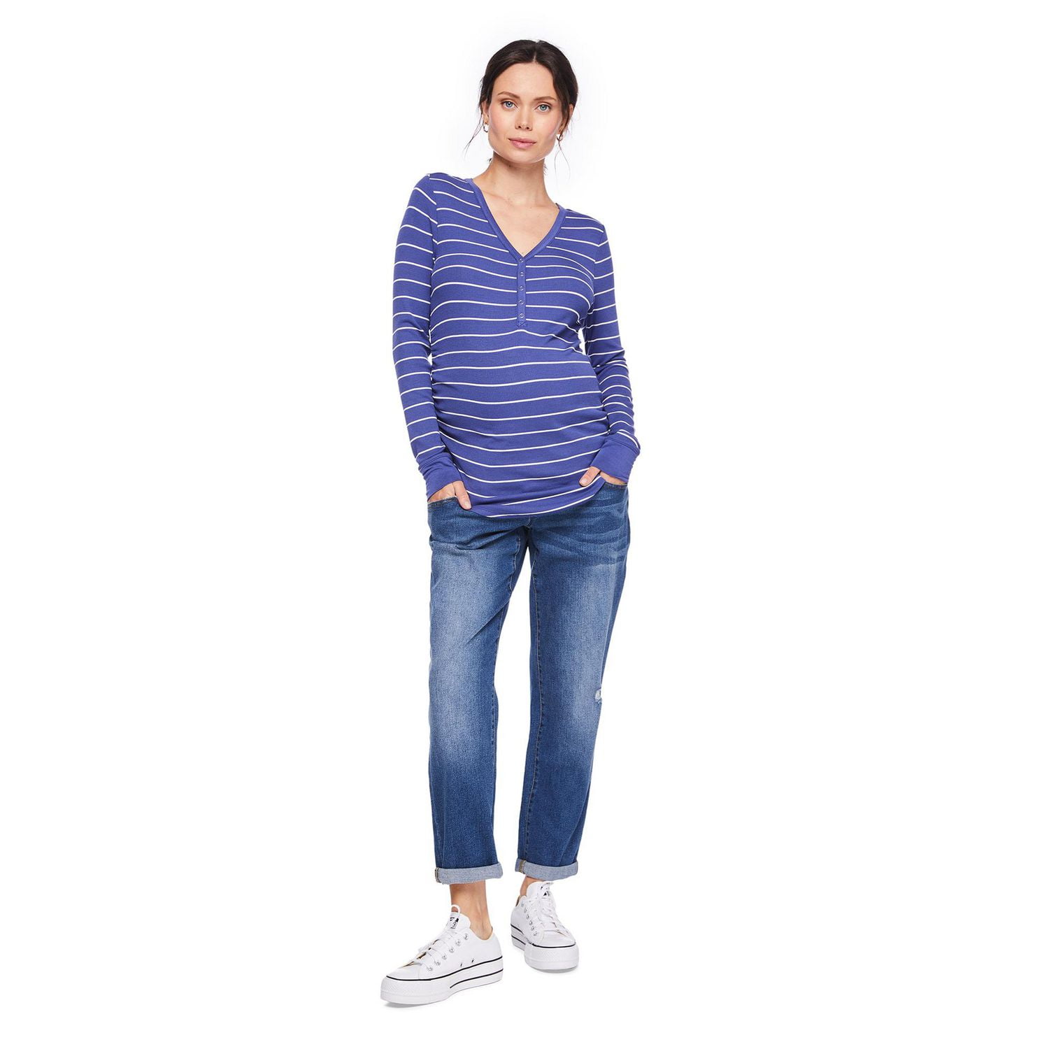 Haut henley à manches longues Paisley Sky Maternit