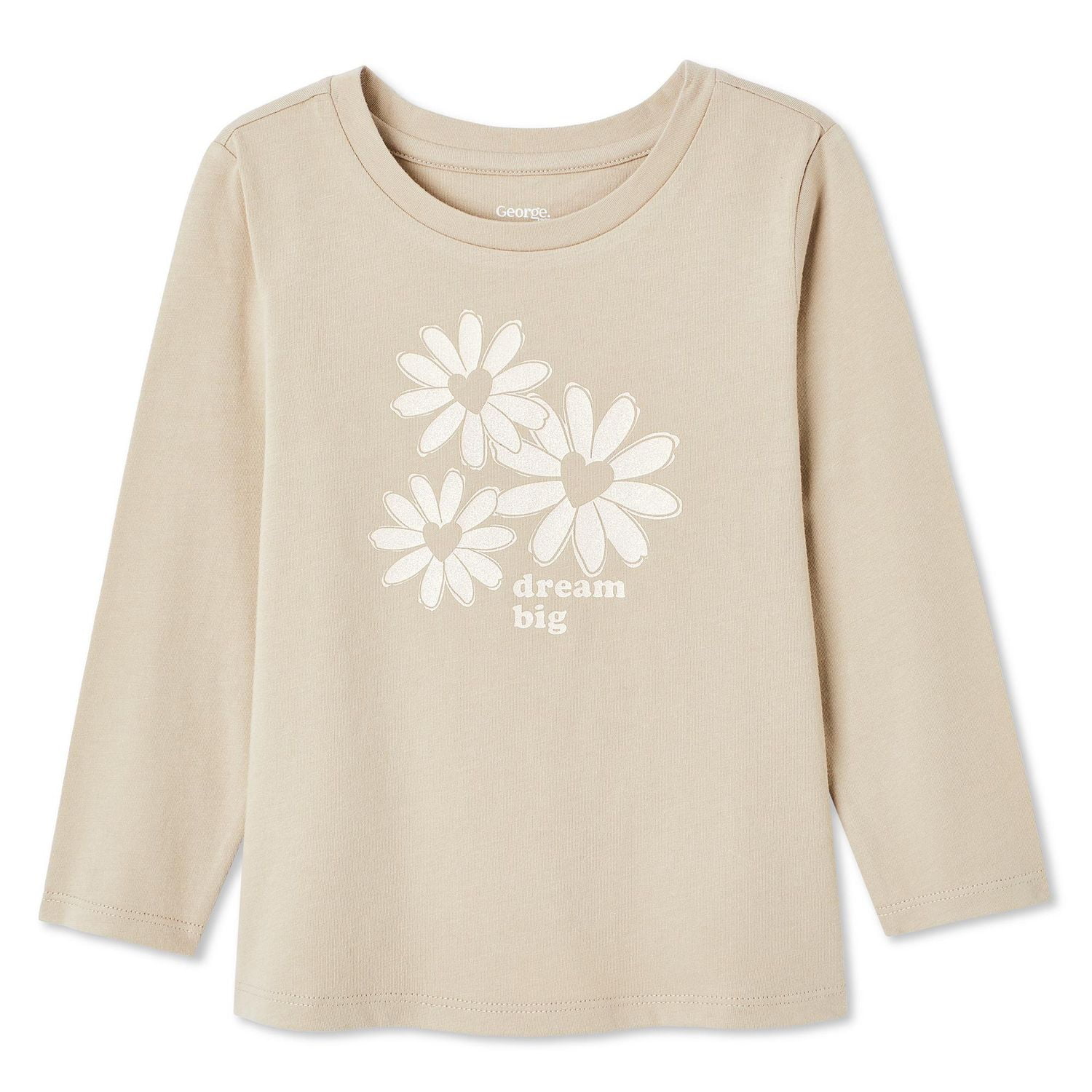 T-shirt à manches longues George pour petites filles Tailles 2T-5T