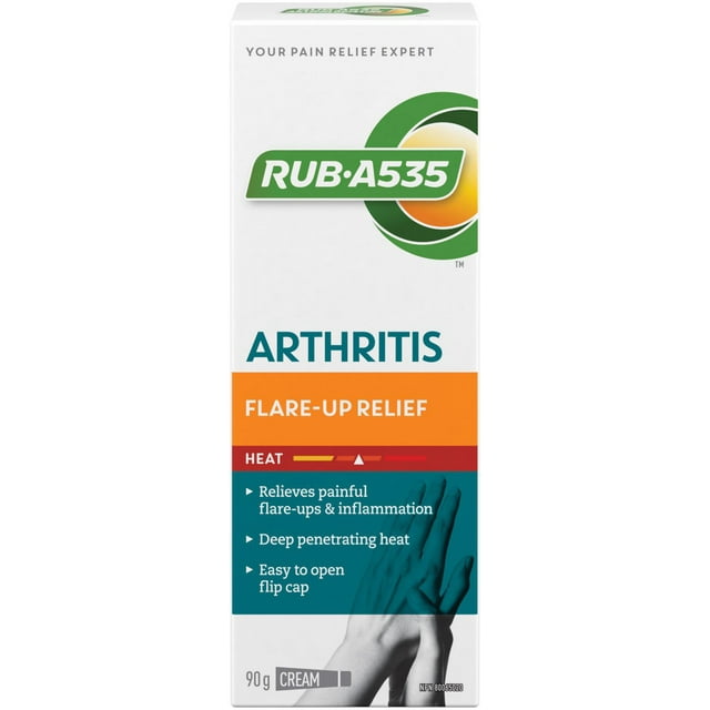 Rub A535 Arthritis Flare-Up Relief Cream, Fast Acting Pain Relief, Easy to Open Cap, Stainless and Greaseless, 90g