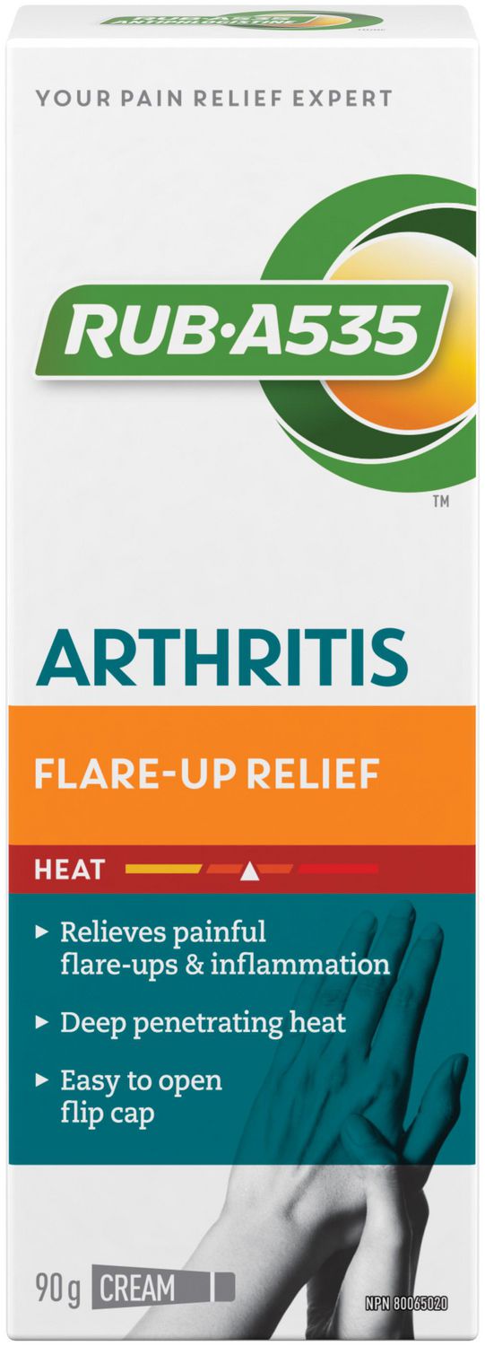 Rub A535 Arthritis Flare-Up Relief Cream, Fast Acting Pain Relief, Easy to Open Cap, Stainless and Greaseless, 90g