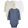 thumbnail image 1 of Carter's Child of Mine 3 Pack Newborn Bodysuits - Grey, 1 of 4