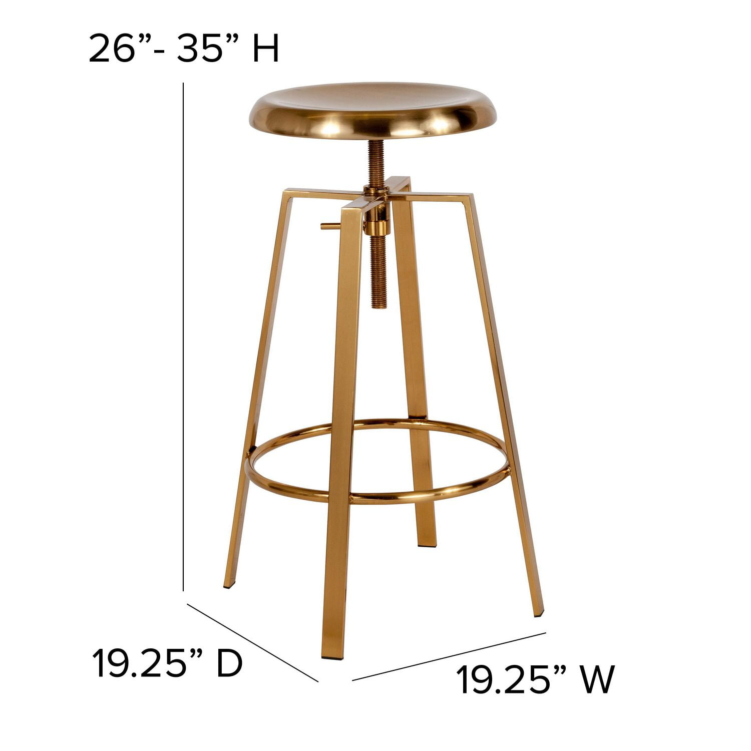 Toledo Industrial Style Barstool with Swivel Lift Adjustable