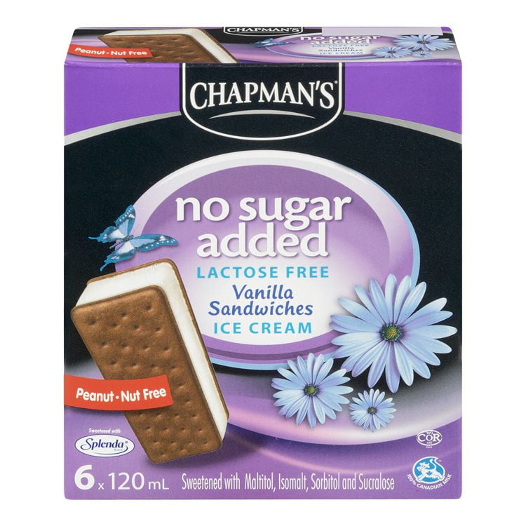 Chapmans No Sugar Added Lactose Freee Vanilla Ice Cream Sandwich