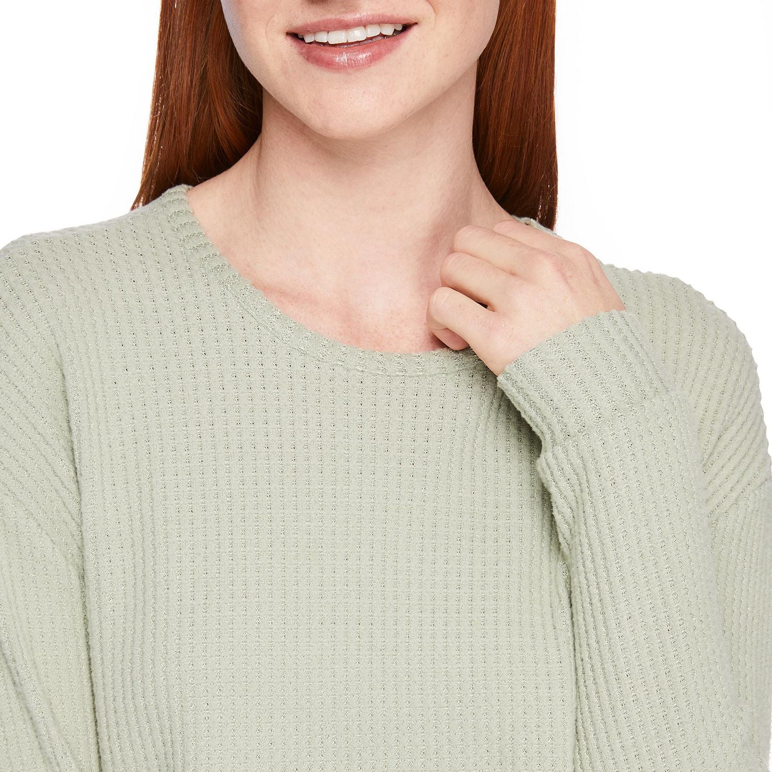 T-shirt en tricot gaufré No Boundaries pour femmes